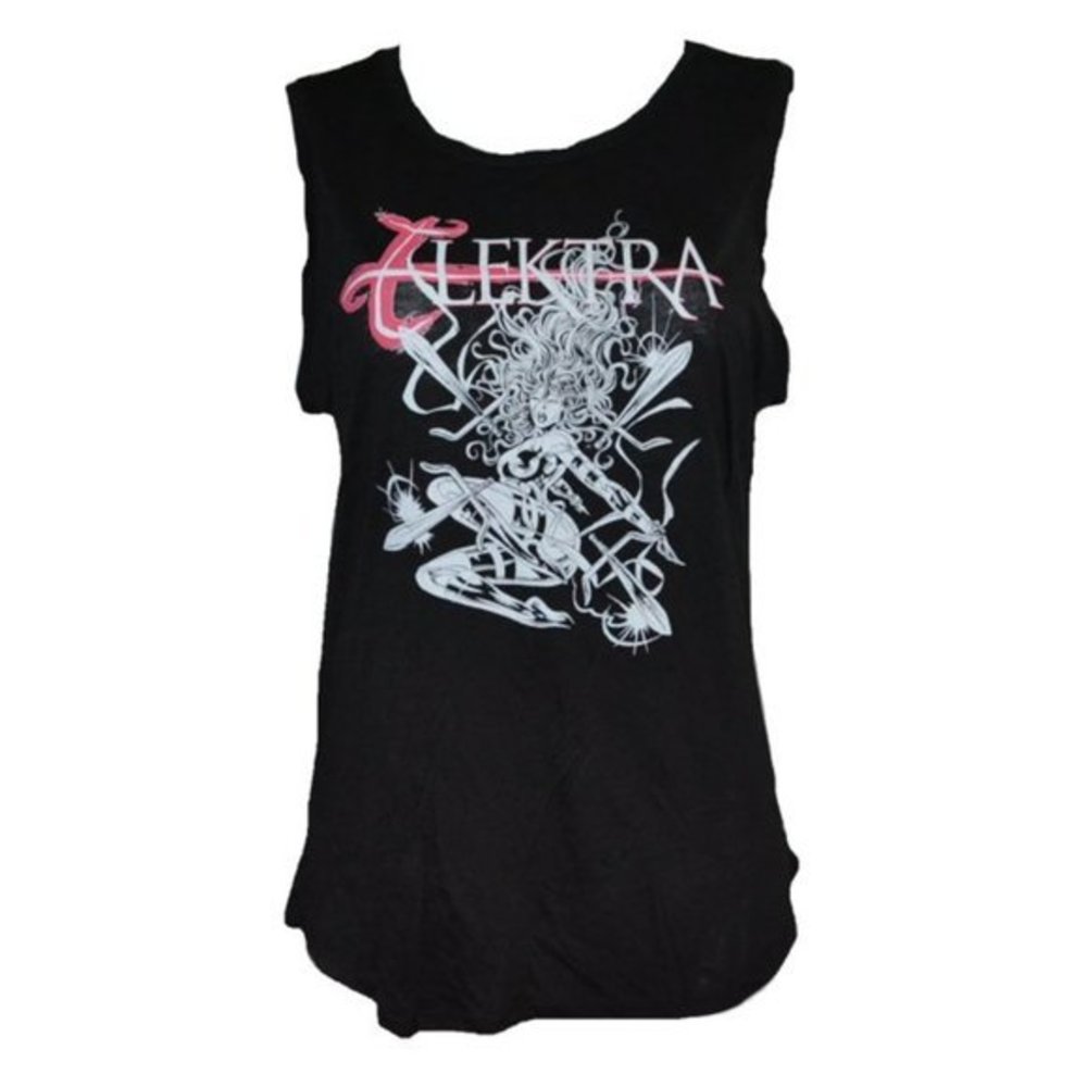 Women's Juniors Marvel Comics‎ Elektra Graphic Black Tank Top